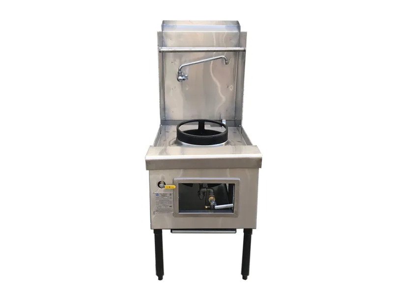 Custom single-burner Chinese wok range in heavy-duty stainless steel
