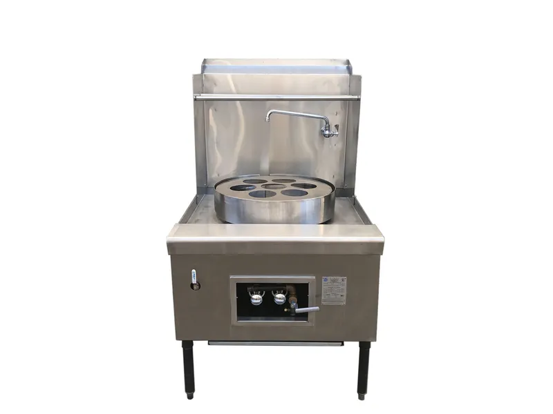 Custom 22-inch ramen burner range in heavy-duty stainless steel