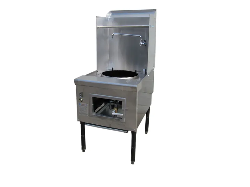 Custom 22-inch single-burner Chinese wok range in heavy-duty stainless steel