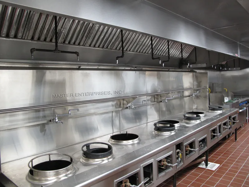 Custom stainless steel kitchen ventilation hood for commercial kitchens