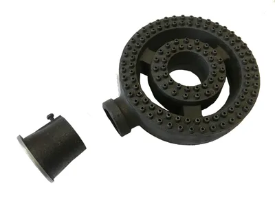 Two-ring burner for a Chinese wok range